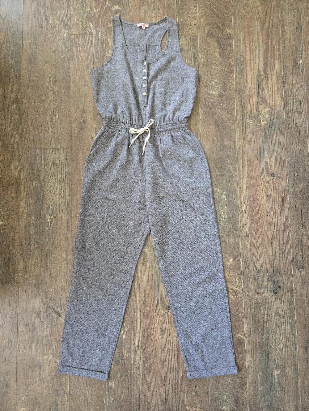 Small Sleeveless Henley Jumpsuit